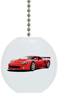 Red Sports Car Solid Ceramic Fan Pull