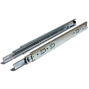 GlideRite Hardware 2470-ZC-10 24 inch 100 lb 1 inch 10 Pack 24″ Side Mount Full Extension Ball Bearing Drawer Slides with 1″ Over-Travel, Silver