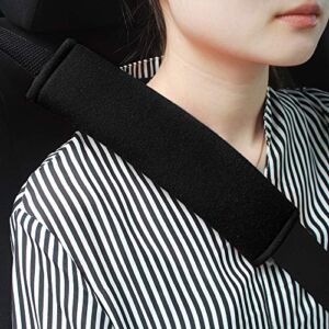 GAMPRO Car Seat Belt Pad Cover kit, 2-Pack Black Cotton Soft Car Safety Seat Belt Strap Shoulder Pad for Adults and Children，Useful Shoulder Suitable for Backpack，Shoulder Bag Cover(Black)