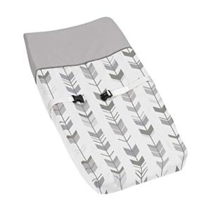 Grey and White Changing Pad Cover for Woodland Arrow Collection by Sweet Jojo Designs