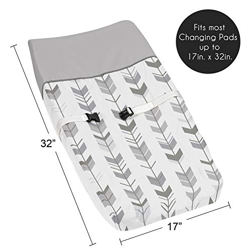 Grey and White Changing Pad Cover for Woodland Arrow Collection by Sweet Jojo Designs | The Storepaperoomates Retail Market - Fast Affordable Shopping
