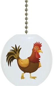 Strutting Rooster Solid Ceramic Fan Pull