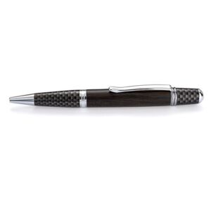 WoodRiver Wall Street II Ballpoint Pen Kit – Chrome & Carbon Fiber Coating (Blank, Bit and Bushings Sold Separately)