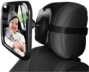 Dorart Rear Facing Baby View Mirror for Child Safety Car Seat – Crystal Clear Reflection via Crash-tested & Shatterproof Convex Mirror