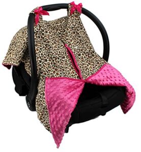 Strawberry Farms Baby Car Seat Cover Canopy and Nursing Cover 2 in 1 Pink Leopard