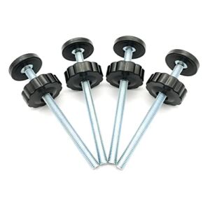 4 Pack 8MM Baby Gate Threaded Spindle Rod, Replacement Hardware Parts Kit for Pet & Dog Pressure Mounted Safety Gates – Extra Long Wall Mounting Accessories Screws Rods Adapter Bolts Black