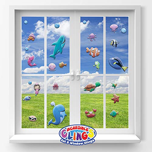 Under The Sea Ocean Window Clings for Kids & Toddlers (by Jesplay USA – Reusable Window Stickers Gels & Decals) Puffy Sticker Activites for Car Plane Home – Underwater Animals Fish Mermaid Shark | The Storepaperoomates Retail Market - Fast Affordable Shopping