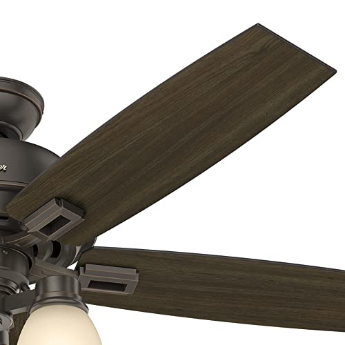 Hunter Fan 52 inch Ceiling Fan with Three-light Fitter and Clear Frosted Glass in Brushed Nickel (Renewed) (Onyx Bengal Bronze) | The Storepaperoomates Retail Market - Fast Affordable Shopping