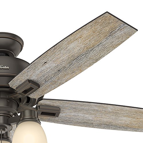 Hunter Fan 52 inch Ceiling Fan with Three-light Fitter and Clear Frosted Glass in Brushed Nickel (Renewed) (Onyx Bengal Bronze) | The Storepaperoomates Retail Market - Fast Affordable Shopping