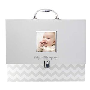 Pearhead Baby Document Organizer, Briefcase File Keeper to Store Baby’s Records, Makes Great Gift for New Parents or Addition to Baby Shower Registry, Gray Chevron