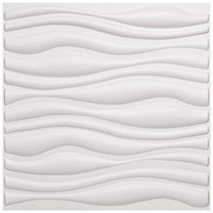 Art3d PVC Wave Board Textured 3D Wall Panels, White, 19.7″ x 19.7″ (12 Pack)