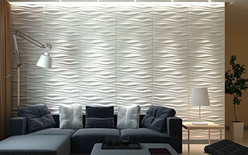 Art3d PVC Wave Board Textured 3D Wall Panels, White, 19.7″ x 19.7″ (12 Pack) | The Storepaperoomates Retail Market - Fast Affordable Shopping