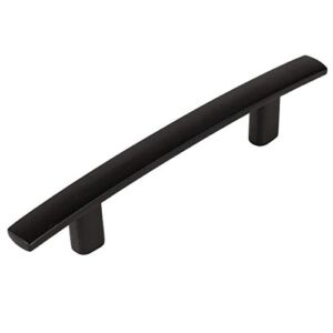 10 Pack – Cosmas 2363-3FB Flat Black Subtle Arch Cabinet Hardware Handle Pull – 3″ Inch (76mm) Hole Centers