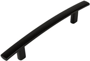 10 Pack – Cosmas 2363-4FB Flat Black Subtle Arch Cabinet Hardware Handle Pull – 4″ Inch (102mm) Hole Centers