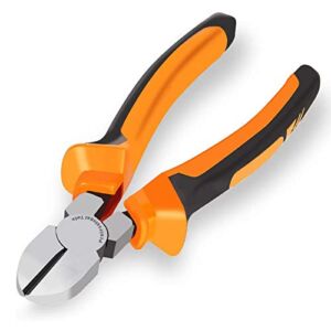 BOENFU Wire Cutter for Artificial Flowers and Crafts, Chicken Wire Cutters Heavy Duty Diagonal Cutting Pliers Faux Flowers Wire Clippers | Orange, 6 Inches