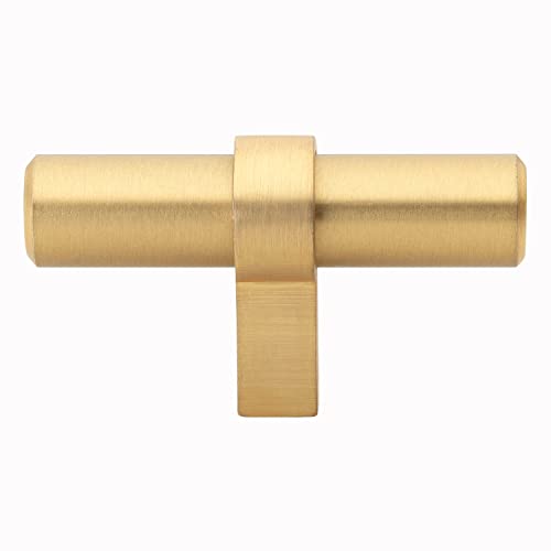 GlideRite Hardware 2-1/4” Euro Solid T-Bar Knob Handle – Satin Gold (Pack of 10) – 4002-T-SG-10 | The Storepaperoomates Retail Market - Fast Affordable Shopping