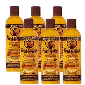 Howard Products Feed-N-Wax Wood Polish & Conditioner, Orange (6, 16 oz)