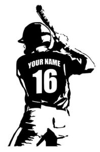 Personalized Custom Baseball Player Wall Decal – Choose Your Name & Numbers Custom Player Jerseys Vinyl Decal Sticker Decor Kids Bedroom (29″W x 47″T)