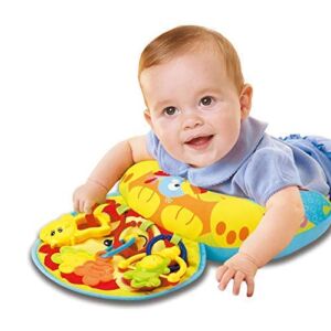 Tummy Time Pillow and Play Mat for 3-6 Months – Newborn Baby Toys 3-6 Months – Baby Tummy Time Mat Pillow for Boys and Girls with Animal Safari Theme Tummy Time Toys