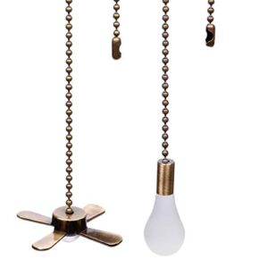 Ceiling Fan Pull Chain 13.6 Inches Fan Pulls Set with Connector 3mm Diameter Beaded Ball Fan Pull Chain（Bronze）