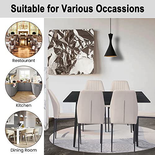 HIPIHOM Kitchen Sintered Stone Table and Chairs for 4,5 Piece Modern Rectangular Dining Table Set for Kitchen, Dining Room, Breakfast Nook (Table + 4 Beige Chairs) | The Storepaperoomates Retail Market - Fast Affordable Shopping