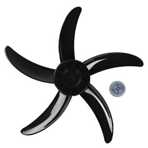 iiniim 5 Leaves Plastic Fan Blade 20 Inch Household Standing Pedestal Fan Table Fanner Replacement Part with Nut Cover Black One Size