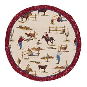 Sweet Jojo Designs Tan and Red Cowboy Playmat Tummy Time Baby and Infant Play Mat for Wild West Collection