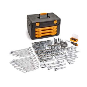 GEARWRENCH 243 Pc. 12 Pt. Mechanics Tool Set in 3 Drawer Storage Box – 80972