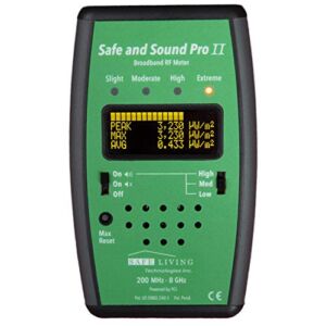 Safe and Sound PRO II RF Meter 200MHz – 8GHz – Perfect for Measuring Cell Phones, WiFi, Smart Meters, Etc.