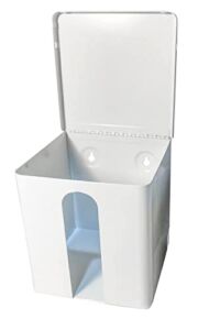 Disposable Washcloth Dispenser, 100 Disposable Dry Wipes Included (6.75 x6.75 x 7.12, White)