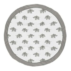 Sweet Jojo Designs Grey and White Playmat Tummy Time Baby and Infant Play Mat for Mint Watercolor Elephant Safari Collection