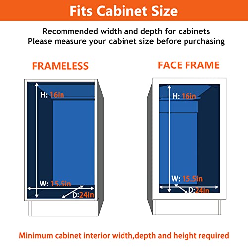 Individual Pull Out Cabinet Organizer (14″W x 21″D), 2 Tier Spice Rack Organizer for Cabinet, Slide Out Drawer Pantry Shelf Organization and Storage for Kitchen Bathroom | The Storepaperoomates Retail Market - Fast Affordable Shopping