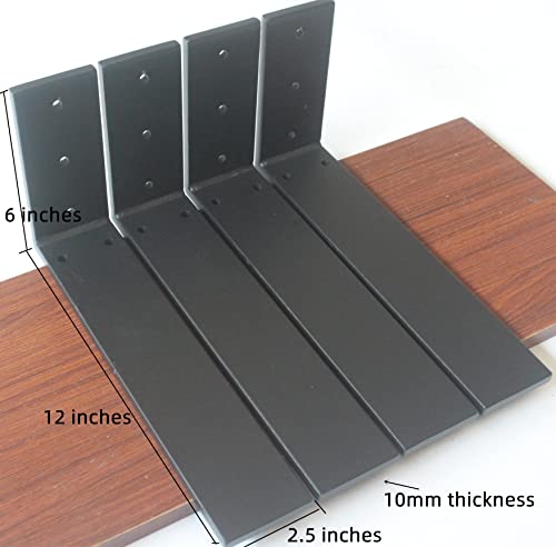 4 Pack L12″ x H 6″ x W 2.5″ Countertop Support Brackets, 10mm Thick Heavy Duty Countertop Hidden Bracket L Shelf Metal Corbels for Granite, Quartz, Wood, Concret Countertops 5 counterbores Design | The Storepaperoomates Retail Market - Fast Affordable Shopping