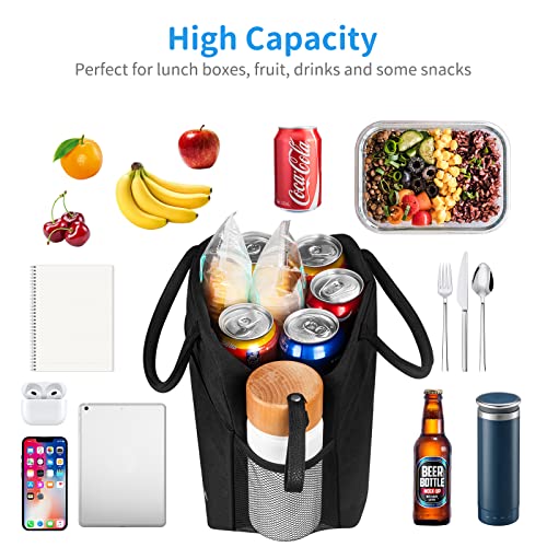 DALINDA Lunch Bag Lunch Box for Women Men Reusable Insulated Lunch Tote Bag,Leakproof Thermal Cooler Sack Food Handbags Case High Capacity forTravel Work School Picnic- Black | The Storepaperoomates Retail Market - Fast Affordable Shopping