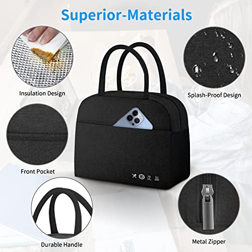 DALINDA Lunch Bag Lunch Box for Women Men Reusable Insulated Lunch Tote Bag,Leakproof Thermal Cooler Sack Food Handbags Case High Capacity forTravel Work School Picnic- Black | The Storepaperoomates Retail Market - Fast Affordable Shopping