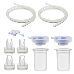 Maymom Pump Parts Compatible with Ameda Purely Yours Pumps, MYA Joy; Incl. Top Cap, Silicone Membrane, Duckbill, Tubing and Adapter; Replaces Ameda Spare Parts