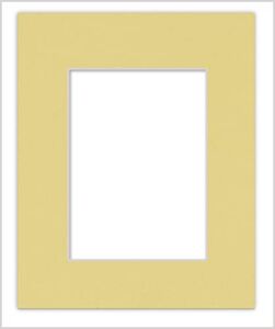 22×28 Mat Bevel Cut for 19×25 Photos – Acid Free Soft Yellow Precut Matboard – for Pictures, Photos, Framing – 4-ply Thickness