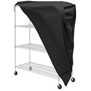 Storage Shelf Cart Cover,Waterproof Storage Shelving Unit Cover Protective Storage Rack Dust Cover Fits up to 4 Tire Multipurpose Shelf Warehouse Basement Kitchen Living Room (60 x 24 x 72 Inch)