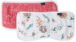 Bebe au Lait Oh So Soft Muslin Baby Burp Cloth Set – Mermaids and Bubbles , 8.5×17 Inch (Pack of 1)