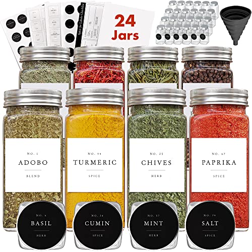 Spice Jars With Label Spice Containers, 24 Glass Spice Jars 200 Labels, Seasoning Jars Seasoning Containers, Spice Storage Spice Bottles, Empty Spice Jars Spice Organization, Spice Jar Set Organizer | The Storepaperoomates Retail Market - Fast Affordable Shopping