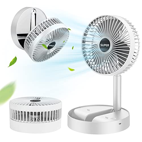 Maelifu Portable Desk Fan Quiet 3 Speeds Wind 2000mAh Battery Powered USB Powered Desktop Folding Table Fan For Home Desk Bedroom Outdoor Office Travel 6.5-Inch (White) | The Storepaperoomates Retail Market - Fast Affordable Shopping