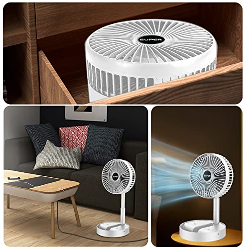 Maelifu Portable Desk Fan Quiet 3 Speeds Wind 2000mAh Battery Powered USB Powered Desktop Folding Table Fan For Home Desk Bedroom Outdoor Office Travel 6.5-Inch (White) | The Storepaperoomates Retail Market - Fast Affordable Shopping