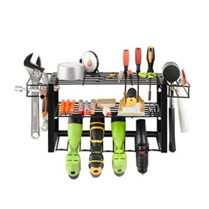 Power Tool Organizer, 3 Layers Wall Metal Floating Tool Shelf Garage Storage Drill Holder and Tool Holder, Heavy-Duty Utility Rack for Cordless Drill & Screwdriver Gift for Father, Husband