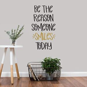 Paper Riot Co. Inspirational Wall Stickers “Be The Reason Someone Smiles Today” Positive Motivational Removable Adhesive Decals for Classroom Kids Room Nursery Bedroom Home Decor