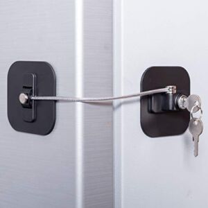 Refrigerator Lock,Fridge Lock with Keys,Freezer Lock and Refrigerator Lock for Child Proof(Fridge Lock-Black 1Pack)
