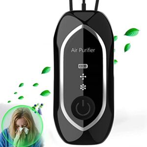 Yaindhi Wearable Air Purifier Necklace,Portable Mini Air Ionizer,for Car,Airplane,Office,Bedroom and Travel,home 2 gears (black)