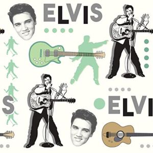 Elvis Fabric by The Yard, Elvis Photo Collage, Springs Creative 76655G550715, Licensed Quilting Cotton