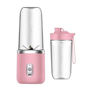 Portable Blender, Fresh Juice Blender Electric USB Blender Cup Wireless Charging Blender with Four Blades, Multifunctional Personal Size Blender Small Household Juice Cup for Shakes Smoothies (B)