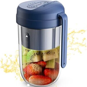 Portable Blender, Blender for Shakes and Smoothies, Small Mini Personal Size Blender, USB Rechargeable Blender, On The Go Blender Cup for Outdoor Travel Camping Office Gym