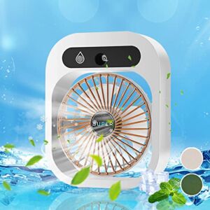 Portable Air Conditioner Fan, USB Charging Fan, Mini Air Cooler Fan 3 Speeds, Full Screen Feel Smart Portable Air Conditioning Fan Home, Personal Desktop Air Cooler Fan,Ultra-Quiet